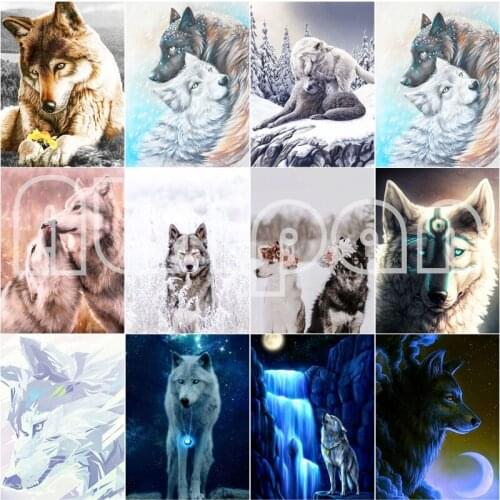 Wolf DIY 5D Diamond Painting Full Round Rhinestone Paintings Animal Diamond Embroidery Cross Stitch Mosaic Home Decor