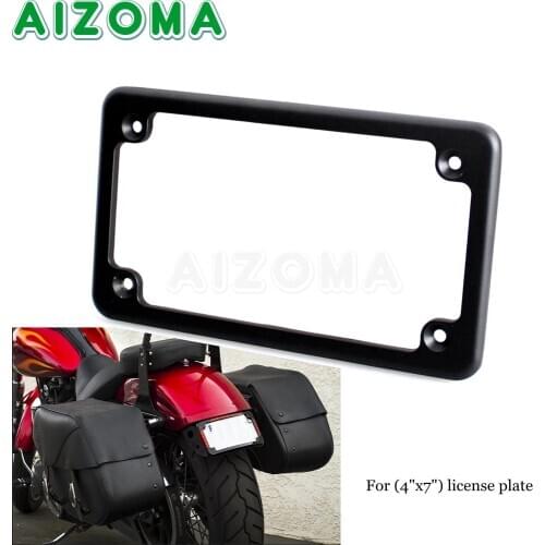 Aluminum Motorcycle (4"x7") Black License Number Plate Holder Bracket Universal for Harley Bobber Custom Honda Yamaha Dukati BMW