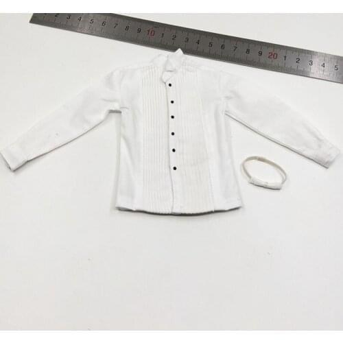 DID 1/6 D80147 Scale Male German Air Force Captain Counterfeit White Shirt Model with Bow Tie Model For Action Figure Body DIY