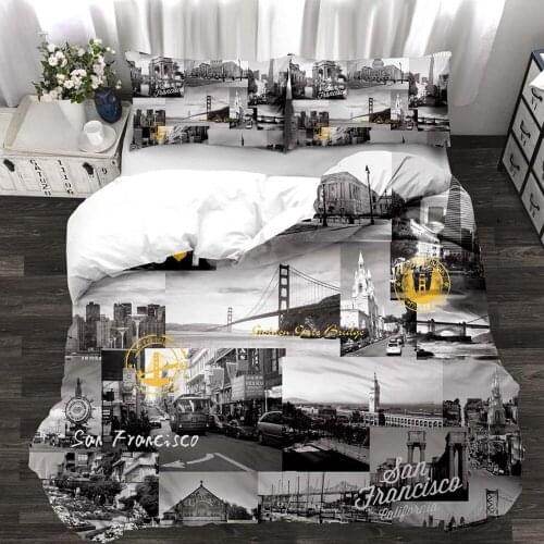 European American Landmarks Duvet Cover 3D Printed Quilt Cover Bedding Set Queen King Comforter Cover Single Double Bedclothes