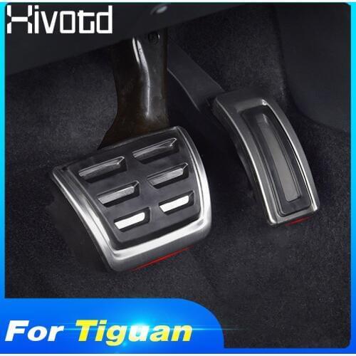 For Volkswagen VW Tiguan MK2 2020 2019 2018 Car Styling AT MT Aluminum Accelerator oil Brake Footrest Clutch Brake Accessories