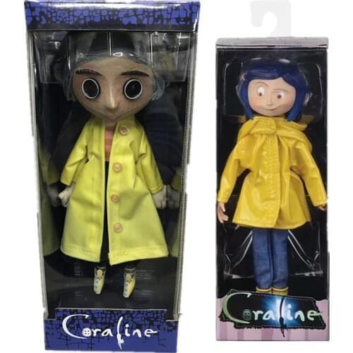 15cm/25cm Coraline Doll The Secret Door Yellow Raincoat y la Puerta Secreta Action Figure Collection Toys Christmas Gift