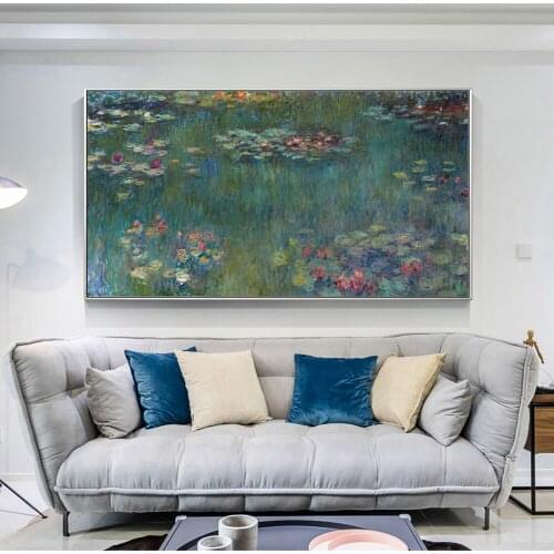 Monet Water Lilies Canvas Art Paintings Reproductions Impressionist Flower Wall Posters And Prints Picture For Living Room Decor