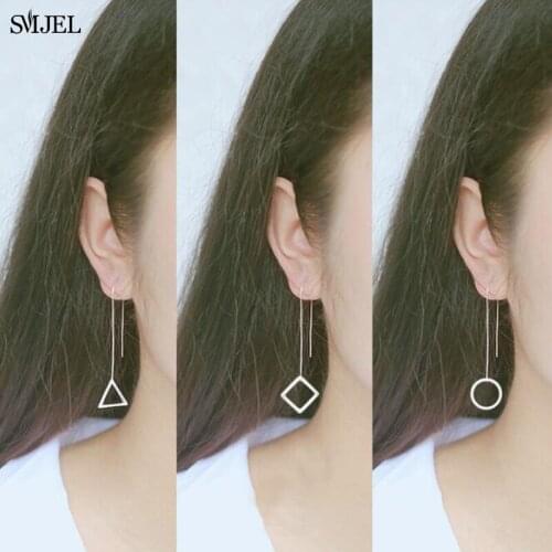 New Geometric Triangle Earrings Threader Long Chain Tassels Jewelry Earrings For Women Wedding Party Jewelry Fashion Accesorios