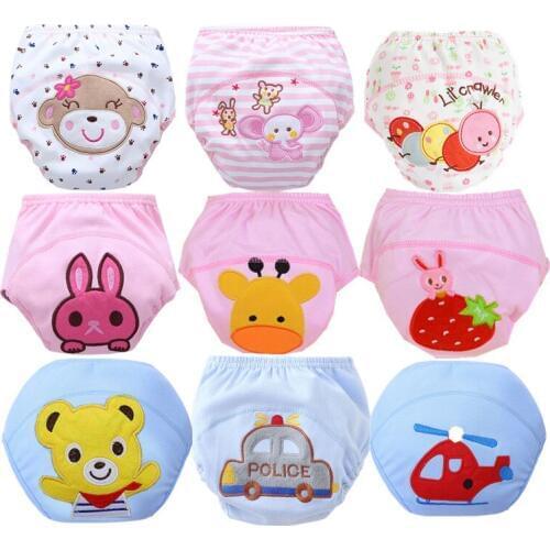 5pc/ Lot Baby Diapers Children Reusable Underwear Breathable Training Pants Can Tracked Suit 6-16kg