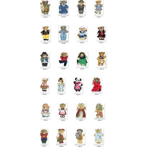 Bears cross stitch package flower aida 18ct 14ct 11ct black cloth people kit embroidery