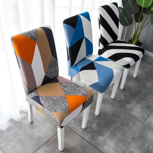 Simple Flowers Chair Covers Dining Room Hotel Restaurant Banquet Beach Universal Elasticity Jacquard Lovely Retro Lines Cover