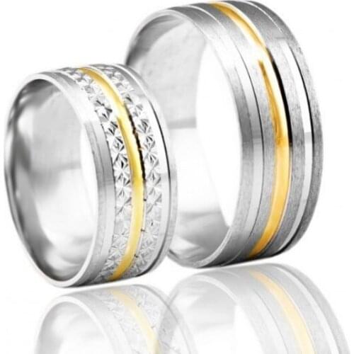 SILVERFONI 925 Sterling Real Silver Double Wedding Bands Rings Bracelet Woman Men Luxury Jewelry Fashion Engagement Anniversary