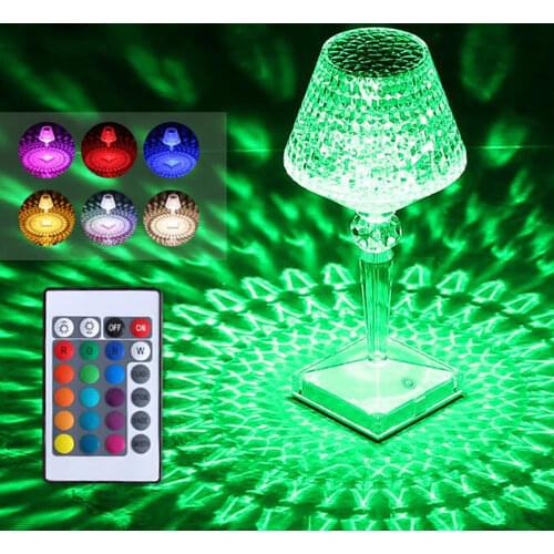 LED Diamond Night Light Table Lamps Touch Sensor Led Desk Lamp For Bedroom Bar Restaurant Decor LED Crystal Night Lamp