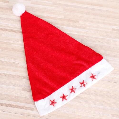 Glowing Luminous Led Red Flashing Star LED Christmas Hat Beanie Xmas Party Hat LX8755