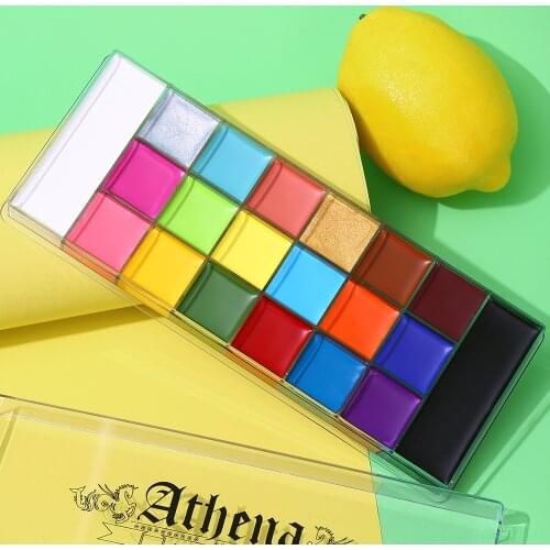 UCANBE 20 Colors Face Body Painting Oil Safe Kids Flash Tattoo Painting Art Halloween Party Makeup Fancy Dress Beauty Palette
