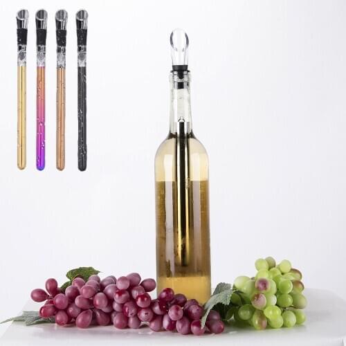 Stainless Steel Quickfrozen Ice Bucket Wine Bar Decanter Pouring Mouth Wine Wheat Beer Bar Utensil Chiller Stick Spout Aerator