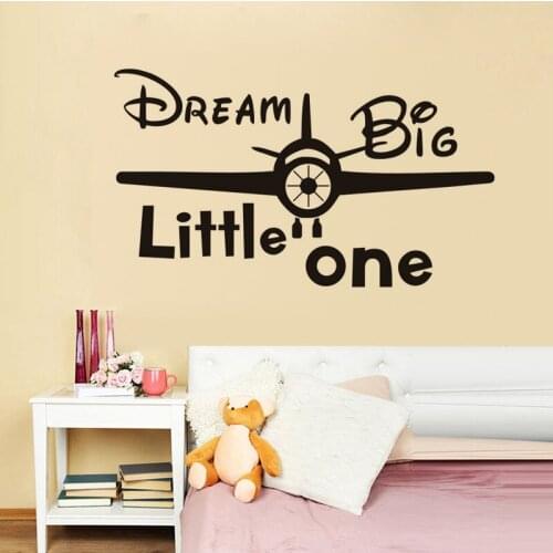 Dream big little one vinyl quote wall decal kids room decor bedroom wallpaper removable wall stickers