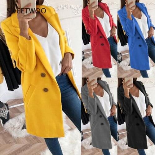 Women Plus Size Xxxl Woollen Blends Overcoats 2021 Autumn Winter Long Sleeve Casual Oversize Outwear Jackets Coat