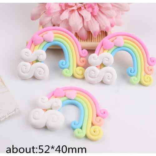 10pcs/lot kawaii polymer clay rainbow with heart new arrival