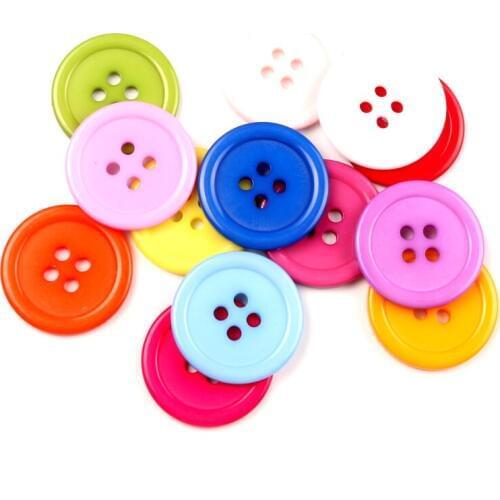 200/100/50Pcs Mixed Round Resin Sewing Buttons For Cloth Needlework Flatback Scrapbooking Crafts Decorative Diy Accessories