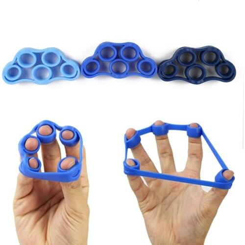 3PCs Silicone Finger Gripper Strength Trainer Resistance Band Portable Hand Grip Wrist Finger Trainer Stretcher Exercise