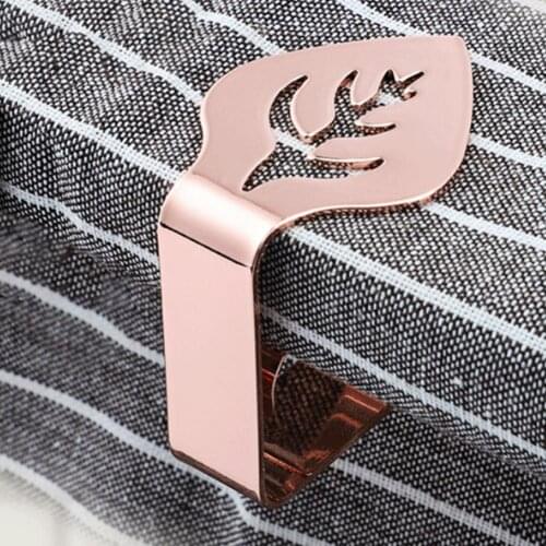 4Pcs/Set Creative Tablecloth Clips Thick Non-slip Stainless Steel Leaf Shape Table Cover Holders Fixing Clip Home Supplies