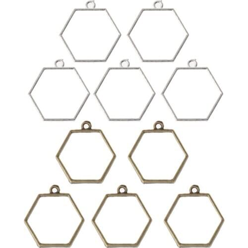 5Pcs Embossed Metal Frame Hollow Frame Open Back Bezel Pendant UV Resin Pressed Flower Jewelry Making