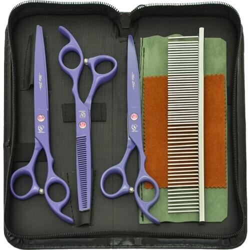 7.0 Inch 440c Japanese Steel Pets Cutting Scissors 6.5" Animals Thinning Tijeras Sharp Dogs Grooming Shears Pet Suppliers A0038A