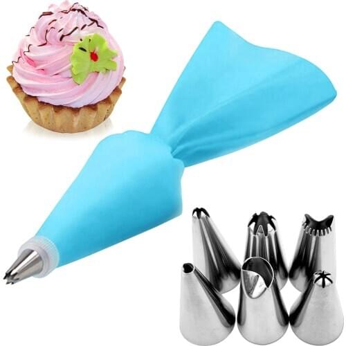 8pcs Pastry Bag Cake Decoration Nozzles Set Stainless Steel Pastry Nozzle Kit DIY Cake Baking Tools Kitchen Accessory