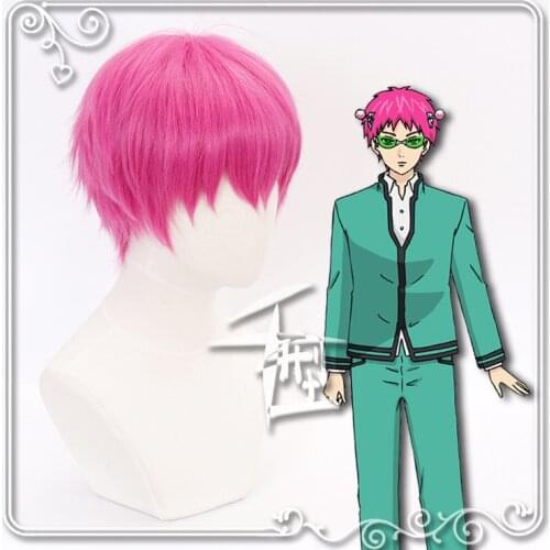 Anime The Disastrous Life of Saiki K. Saiki Kusuo Wig Cosplay Costume Men Short Synthetic Hair Halloween Party Wigs