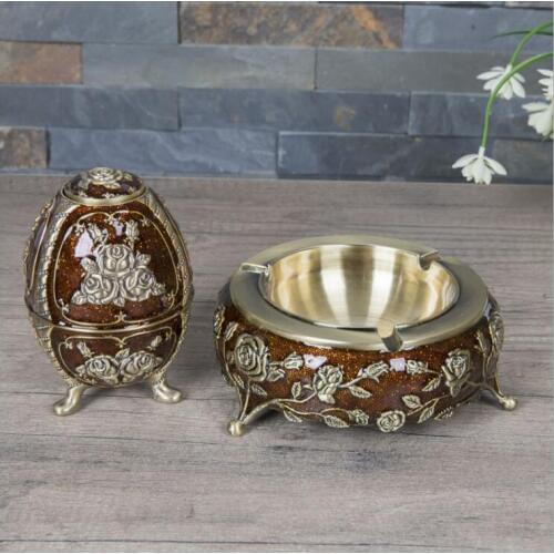 European alloy metal automatic dispenser toothpick table decorative toothpick holder Toothpick Box and ashtray for home TZ010-A