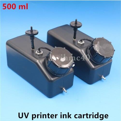 UV Printer Ink Cartridge 500ml ink tank with Level Sensor Air Filter for UV flatbed Printer ink Sub tank UV Bulk CISS ink bottle