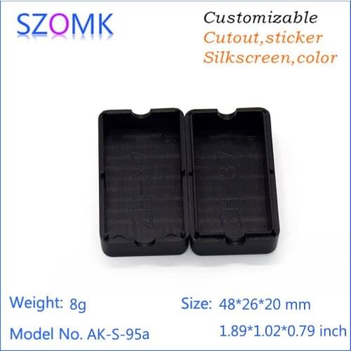 20 pcs, 48*26*20mm hot sales electronic equipment enclosure plastic box for electronic project szomk black plastic housing case