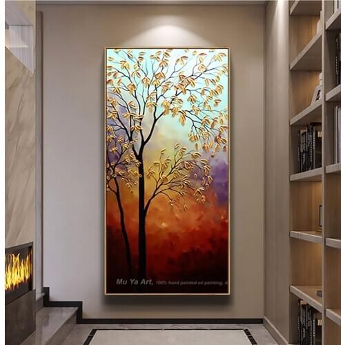 Decorativos picture landscape tree canvas painting for living room home decor artwork cuadros decoracion salon moderno lienzos