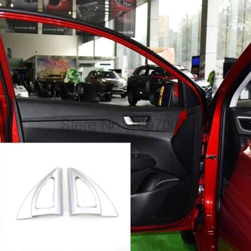 For Hyundai Verna 2016 2017 Chrome 2pcs Car Interior A Pillar Triangular Frame Cover Trim Auto Part Accessories