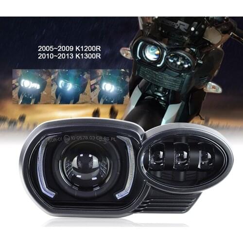 For BMW K1200R 2005~2009 K1300R 2010~2013 Motorcycle Led Headlight Hi/low Beam DRL Headlamp Assembly with E Certificate