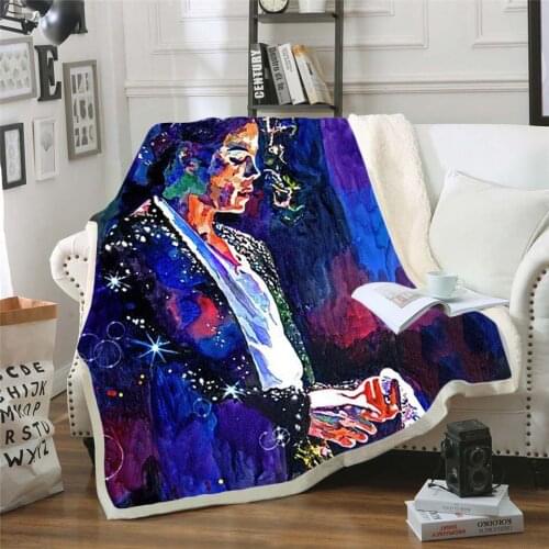 Michael Jackson 3d Printed Fleece Blanket for Beds Thick Quilt Fashion Bedspread Sherpa Throw Blanket Adults Kids 03