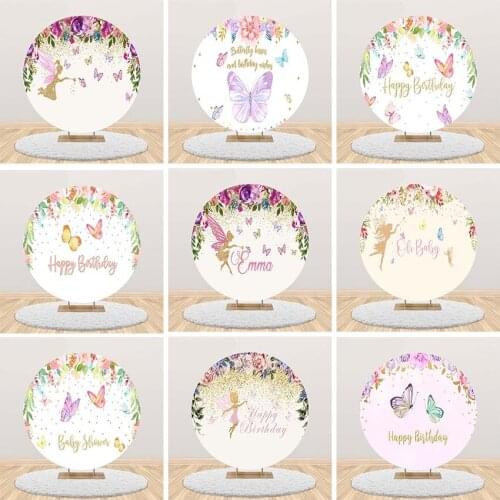 Photography Background Floral Butterfly Baby Shower Fairy Elves Princess Girls Birthday Party Backdrop Photo Studio
