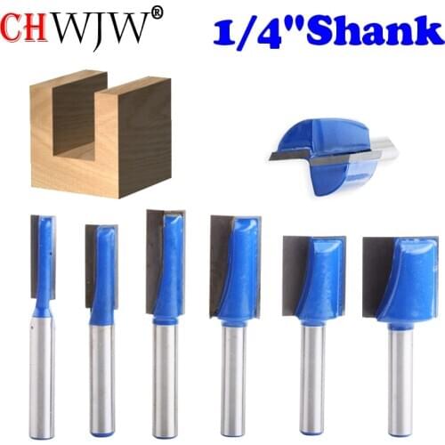 CHWJW 1pc 1/4"Shank Cleaning bottom Engraving Bit solid carbide router bit Woodworking Tools CNC milling cutter endmill for wood