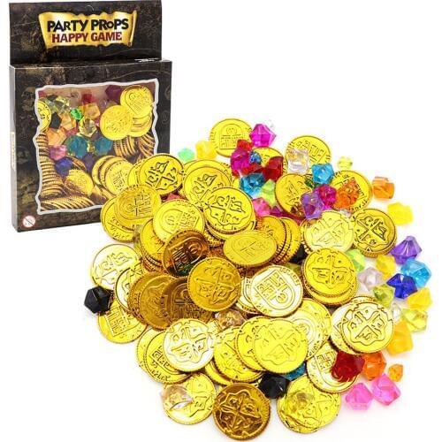 Simulation Promotions Lottery Props Gold Coins Toys Children Plastic Coins Toys Game Chips Decorations