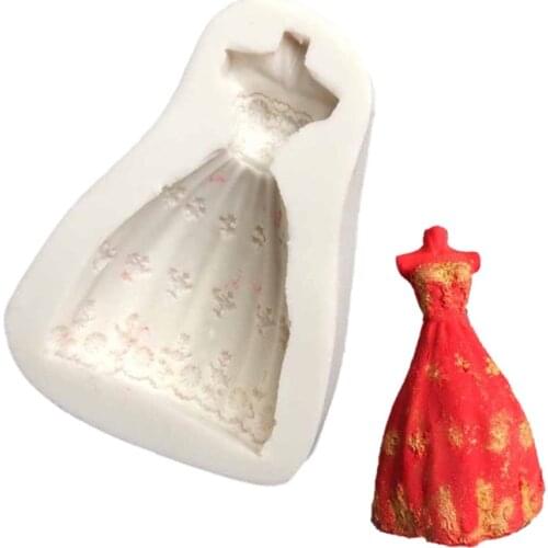 Cake Tools Wedding princess girl dress flower 3D Fondant Cake Decorating Tools Decorating Gumpaste silicone mold