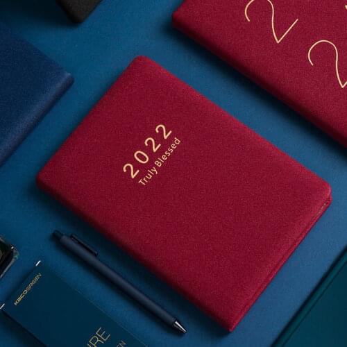 352 Pages Agenda 2022 Calendar Office 365 Days Daily Planner With Calendar PU Leather Case Notepad Notebooks For School