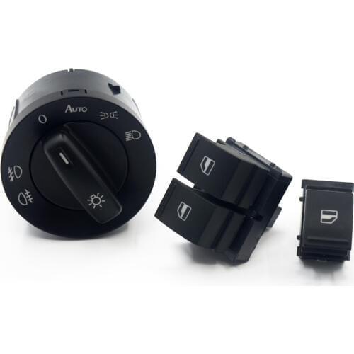 3Set Headlight Window Control Switch Button 5ND 941 431B 1K3 959 857A 1F0 959 855 For VW EOS Golf 5 6 GTI Passat CC Tiguan