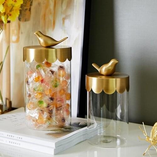 Creative Glass Storage Jar Home Decoration Desktop Decoration Snacks Candy Dried Fruit Storage Jar Hotel Storage Supplies