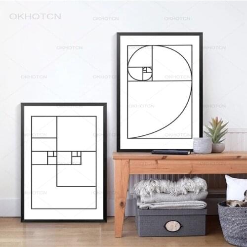 Geometric Golden Ratio Line Minimalist Posters and Prints Wall Art Canvas Painting Pictures Scandinavian Style Home Wall Decor