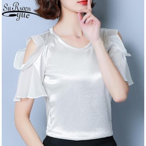 Blusas mujer de moda 2021 white blouse womens summer blouses off should top chiffon blouse women short sleeve shirts 4669 50