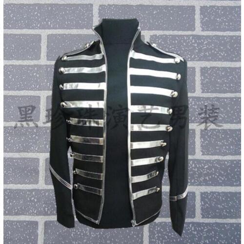 Men suits designs masculino homme terno stage costumes for singers men blazer dance jacket star style stand collar black fashion