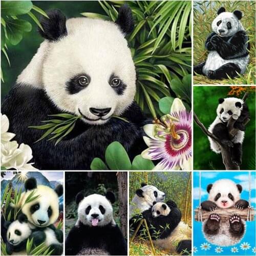 DIY Panda Interior Decoration Rhinestone Diamond Embroidery Painting Full Drill Cross Stitch Kit Mosaic Art Crystal Craft Decor