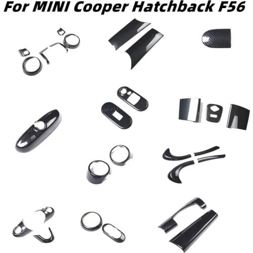For BMW MINI F56 Stickers Carbon Fiber Car Interior Decoration Accessories Steering Wheel Door Armrest Air Outlet Gear Framel