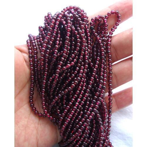 Natural Brazil Garnet Round 3mm Loose Beads For Jewelry Making DIY Bracelet Necklace Earrings