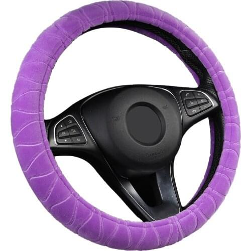 New Style Car Auto Steering Wheel Cover For 37 - 38 CM Autumn Winter Plush Braiding Grip Fashion Warm Grip Interior Accessories