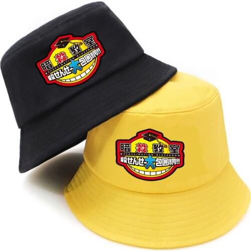 Anime Assassination Classroom Bucket Hat teenager Outdoor Fisherman Hats Summer Hip Hop Caps unisex Streetwear bucket caps