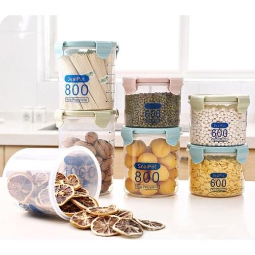 Food sealed cans storage box transparent food canister Kitchen Preservation Household Grain Cans food container Storage Jar