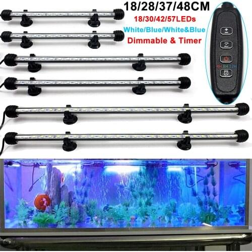 Submersible LED Aquarium Light Waterproof Bar Fish Tank Light Aquatic Plants Grow Light Underwater Timer Auto On/Off Lamp D30